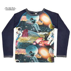Molo Space Adventure Long Sleeve Tee - Multicolor and Navy